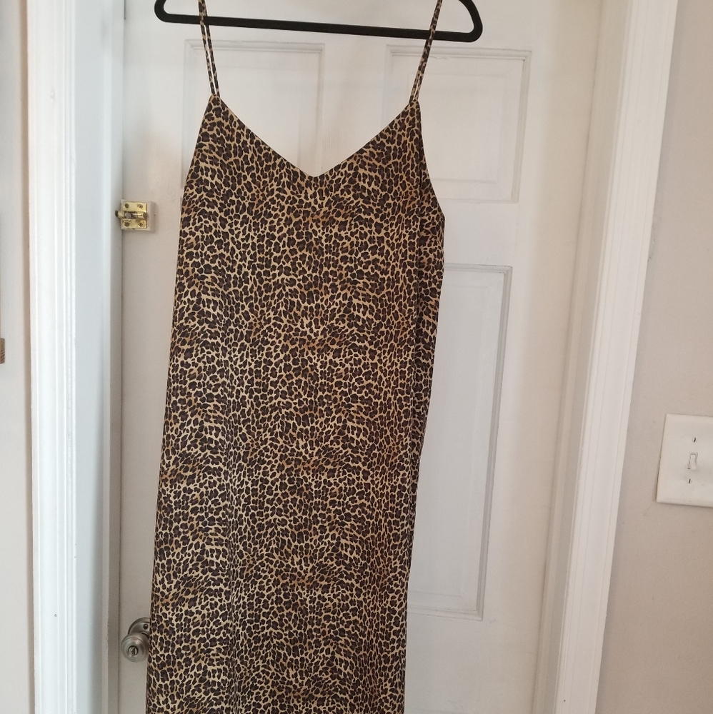 J Crew leopard maxi dress